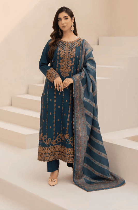 Winter Winter 3PC Dhanak Embroidered Suit - kp3341