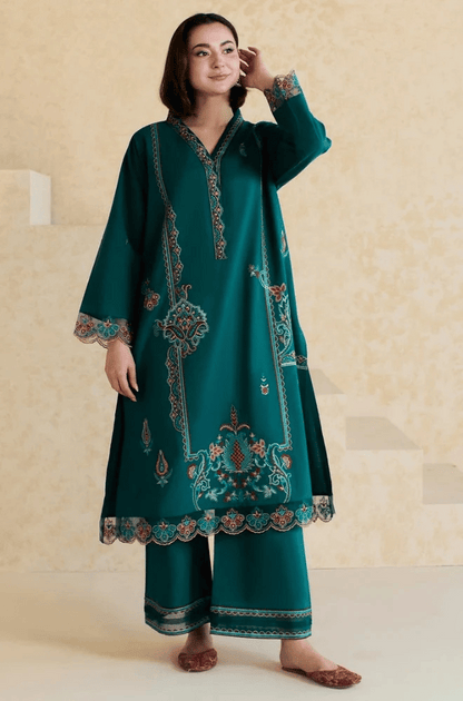 Winter  2PC Dhanak Embroidered Suit - KP3371