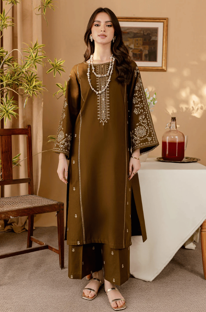 Winter 2PC Dhanak Embroidered Suit - KP3373