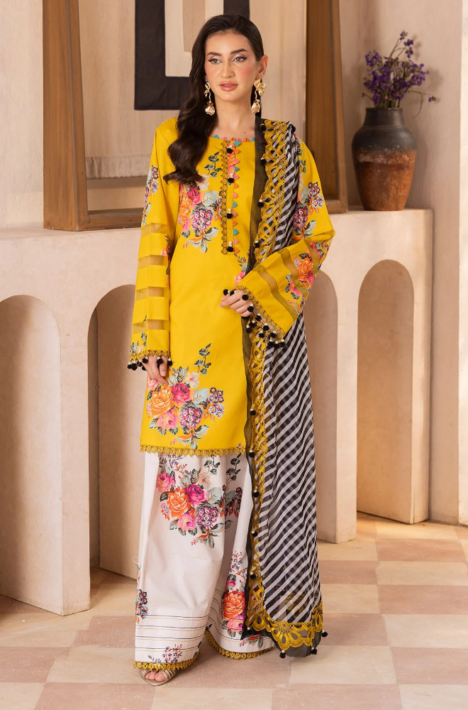 Summer 3PC Lawn Digital Print Dress - KP1161