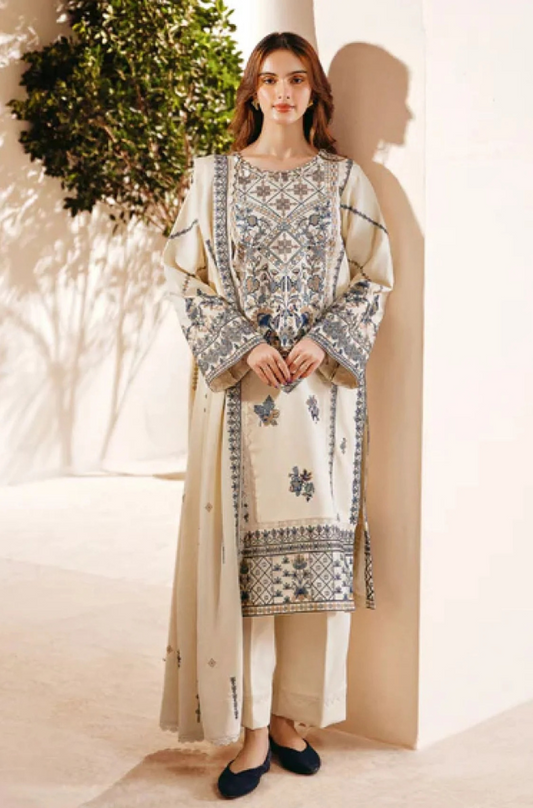 Winter 3PC Dhanak Embroidered Suit - kp3381