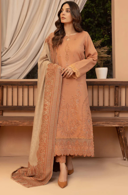 Winter 3PC Dhanak Embroidered Suit - kp3398