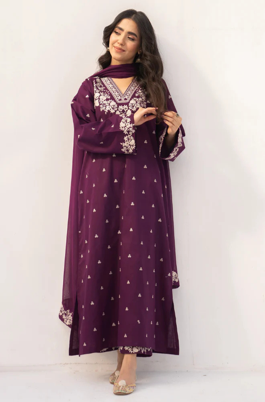 Summer 3PC Lawn Embroidered Suit - kp1112