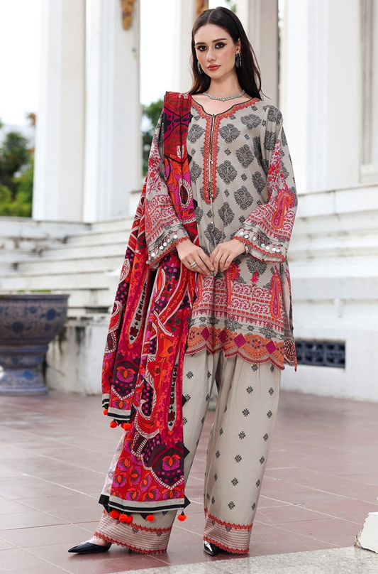 Winter 3PC Karandi Digital Print Dress - KP33400