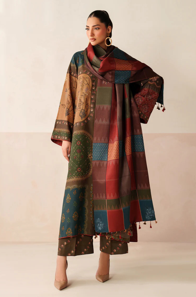 Winter 3PC Karandi Digital Print Dress - KP33412