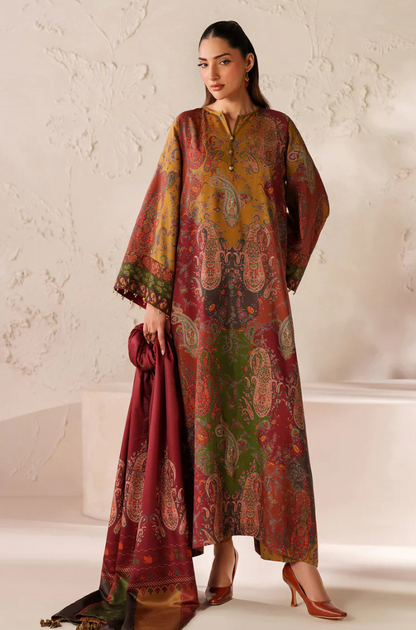 Winter 3PC Karandi Digital Print Dress - KP33405