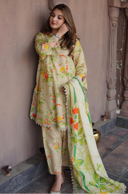 Winter 3PC Karandi Digital Print Dress - KP33121
