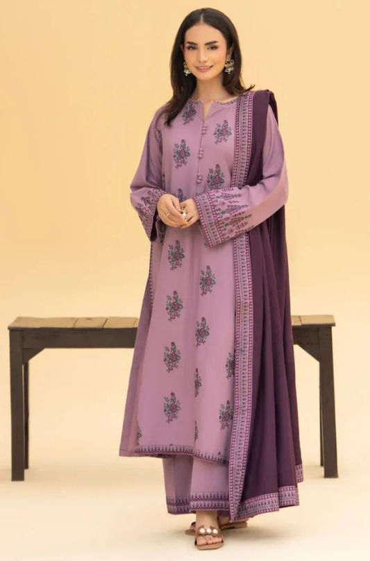 Winter 3PC Dhanak Embroidered Suit - KP33132