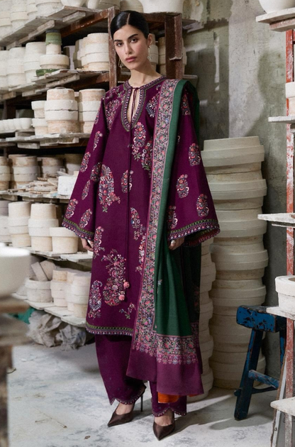 Winter 3PC Dhanak Embroidered Suit - kp33153