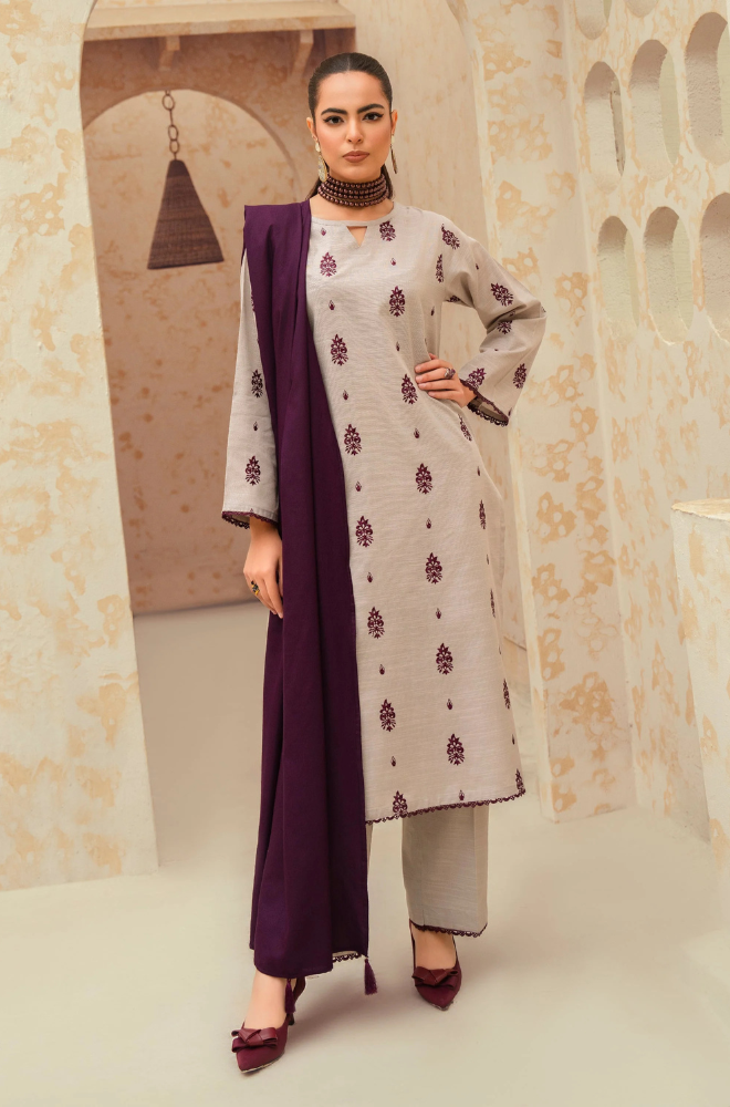 winter  3pc Embroidered Suit - kp550
