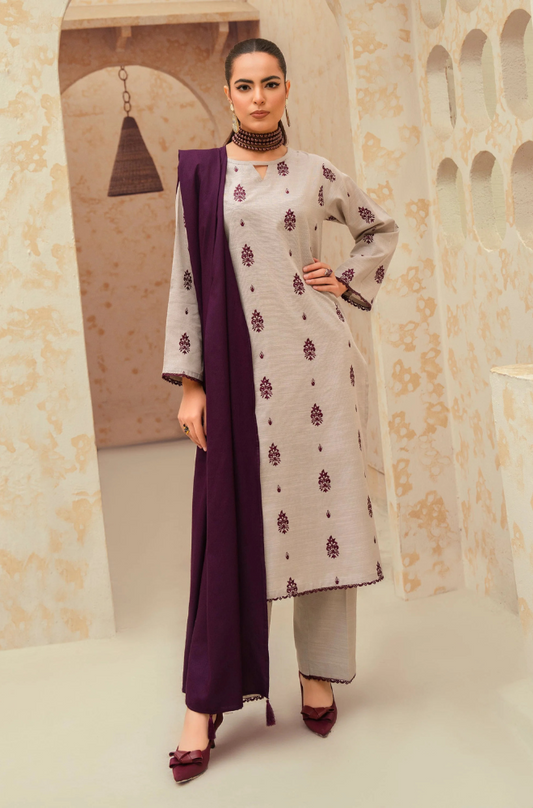 winter  3pc Embroidered Suit - kp550