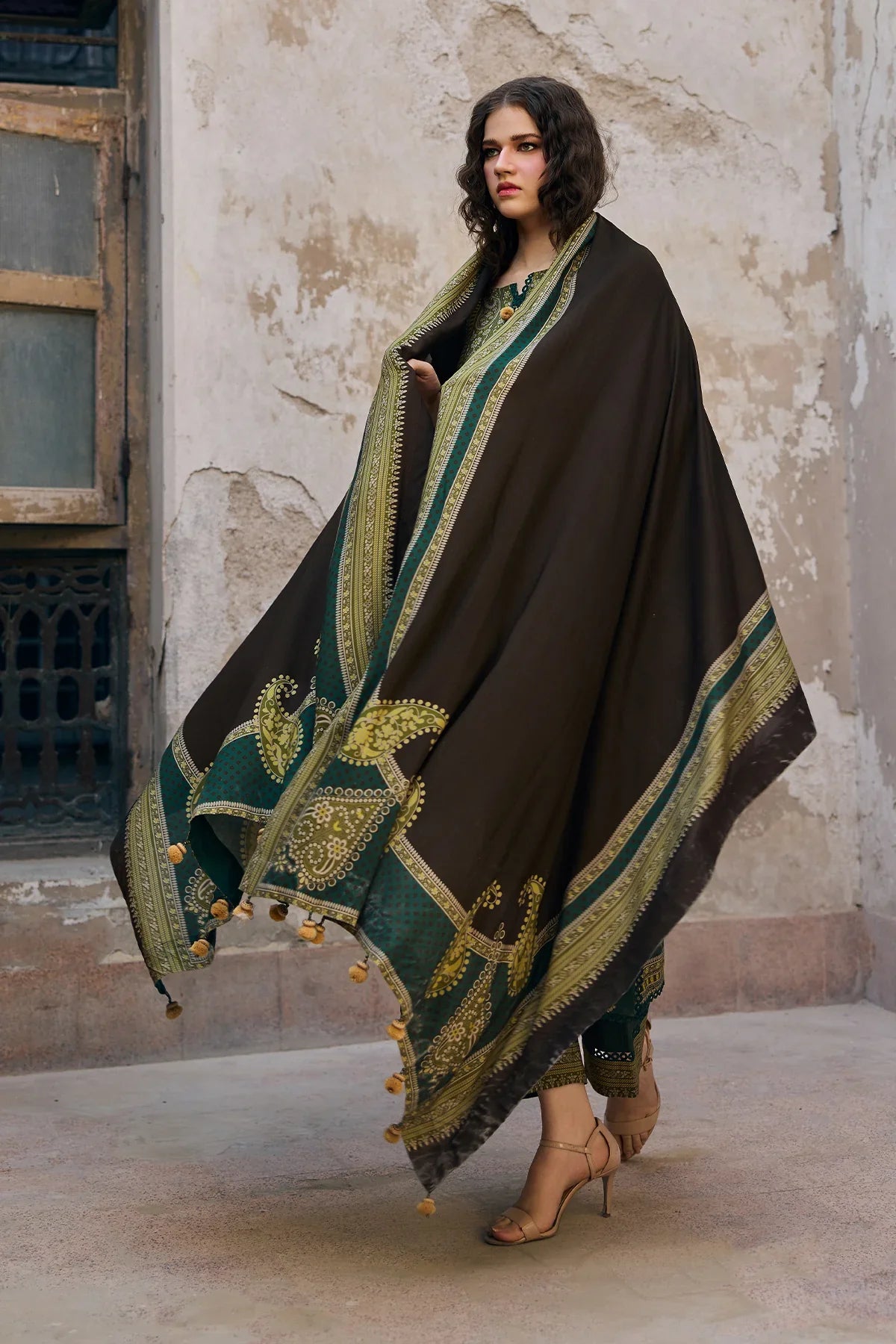 Winter  3PC Karandi Digital Print Dress - KP33136