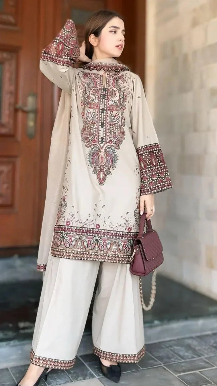 Summer 3PC Lawn Embroidered Suit - KP1174