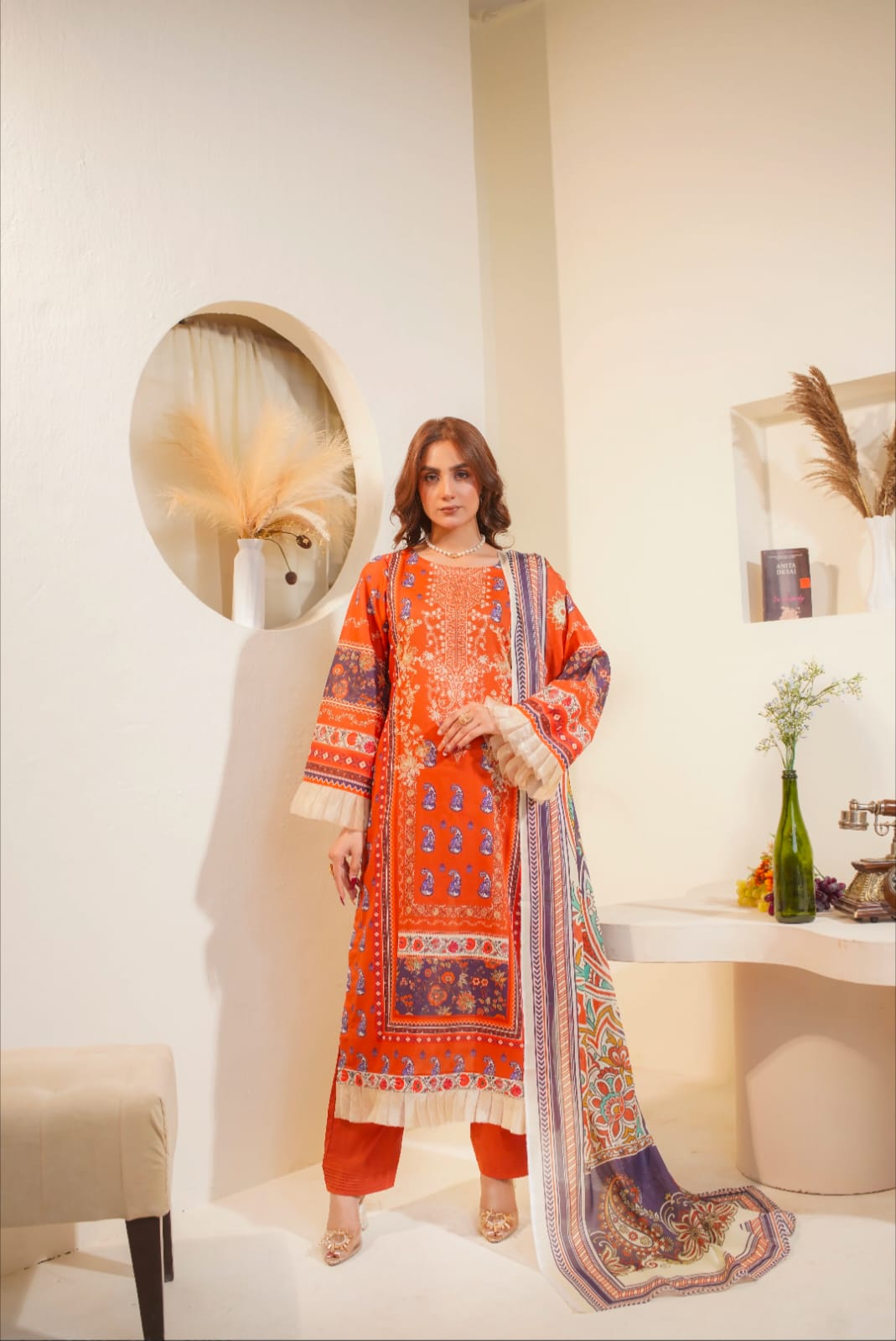 Elegant 3 Piece Embroidered Lawn Suit