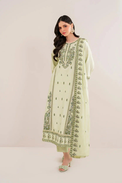 Winter  3PC Dhanak Embroidered Suit - kp3386