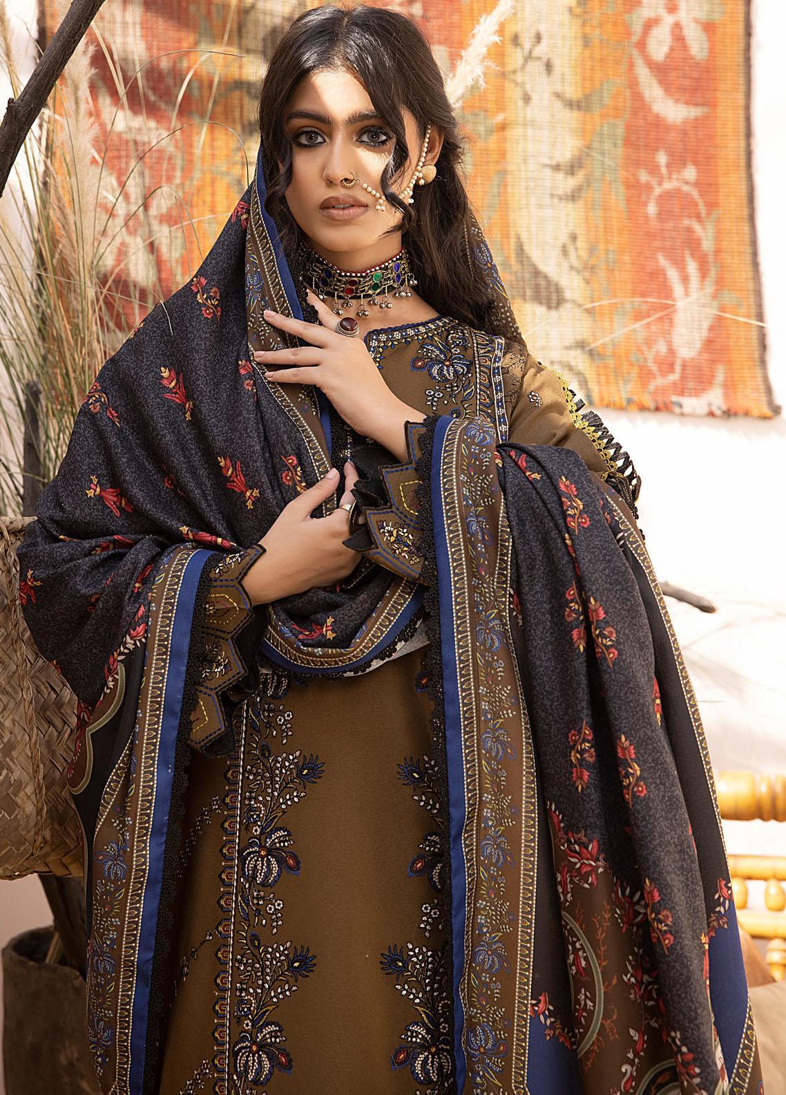 Winter 3PC Dhanak Embroidered Suit - kp3351